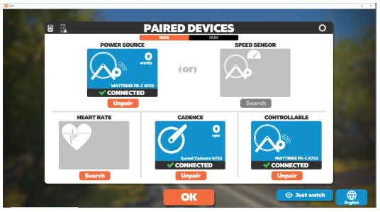 connect wattbike to zwift
